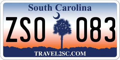 SC license plate ZSO083