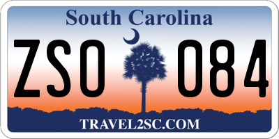 SC license plate ZSO084