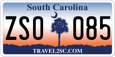 SC license plate ZSO085