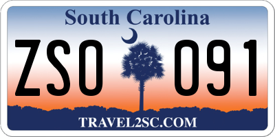 SC license plate ZSO091