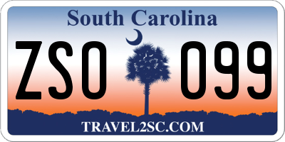SC license plate ZSO099