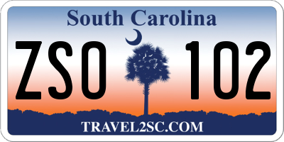SC license plate ZSO102