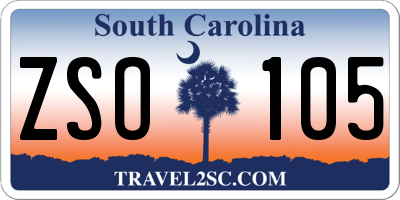 SC license plate ZSO105