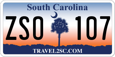 SC license plate ZSO107