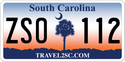 SC license plate ZSO112