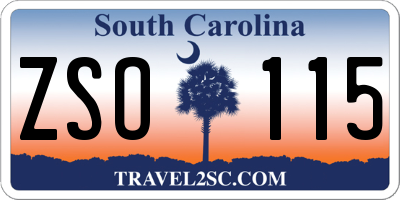 SC license plate ZSO115