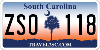 SC license plate ZSO118
