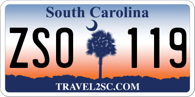 SC license plate ZSO119