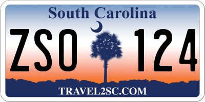 SC license plate ZSO124