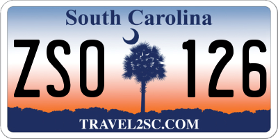 SC license plate ZSO126