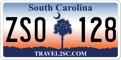 SC license plate ZSO128