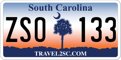 SC license plate ZSO133