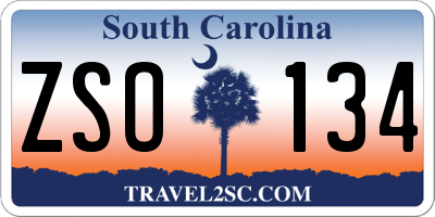 SC license plate ZSO134