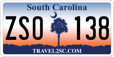 SC license plate ZSO138