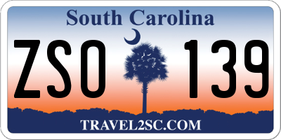 SC license plate ZSO139