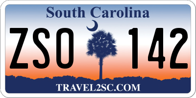 SC license plate ZSO142