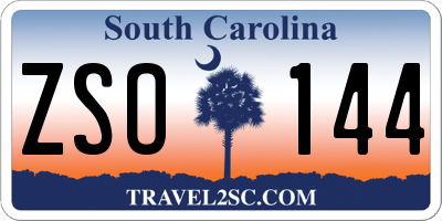 SC license plate ZSO144