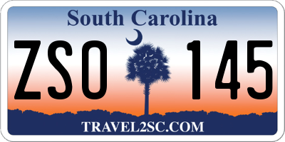 SC license plate ZSO145
