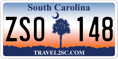 SC license plate ZSO148