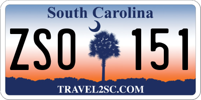 SC license plate ZSO151