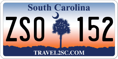 SC license plate ZSO152