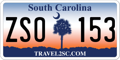 SC license plate ZSO153