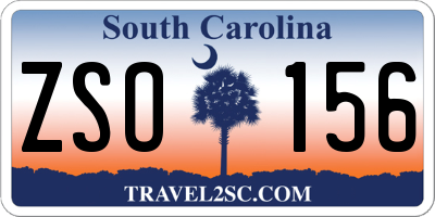 SC license plate ZSO156