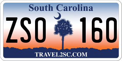 SC license plate ZSO160