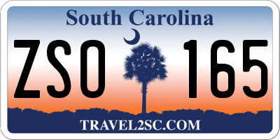 SC license plate ZSO165