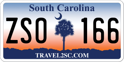 SC license plate ZSO166