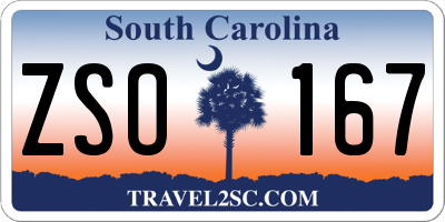 SC license plate ZSO167