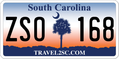 SC license plate ZSO168