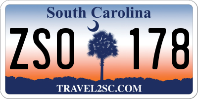 SC license plate ZSO178