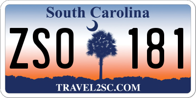 SC license plate ZSO181