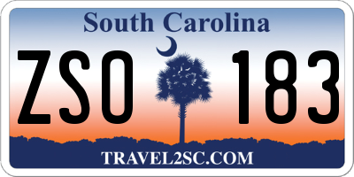 SC license plate ZSO183