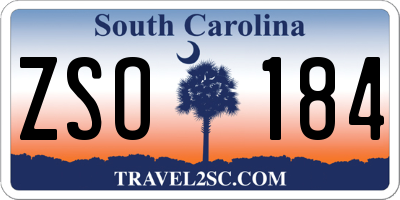 SC license plate ZSO184