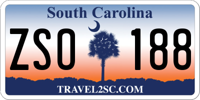 SC license plate ZSO188
