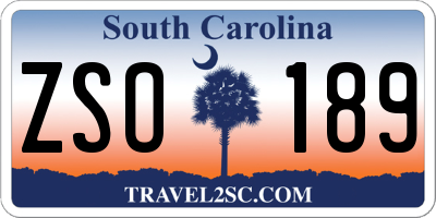 SC license plate ZSO189