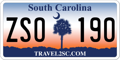 SC license plate ZSO190
