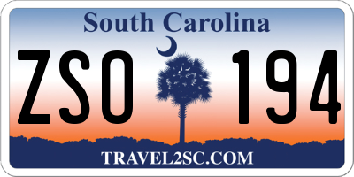 SC license plate ZSO194