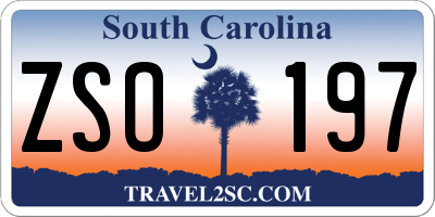 SC license plate ZSO197