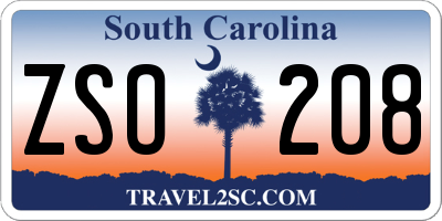 SC license plate ZSO208