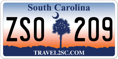 SC license plate ZSO209