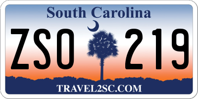 SC license plate ZSO219