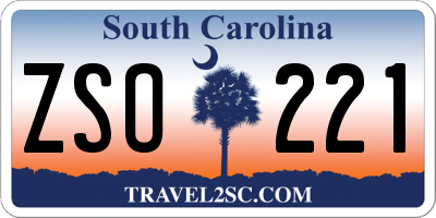 SC license plate ZSO221