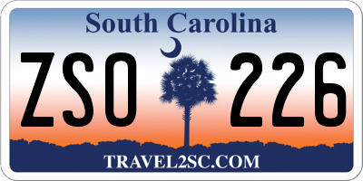 SC license plate ZSO226