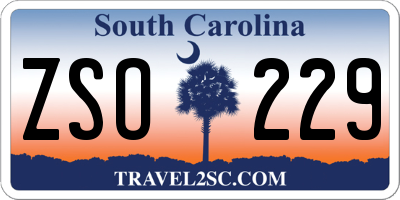 SC license plate ZSO229