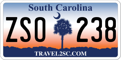 SC license plate ZSO238