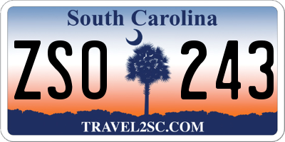 SC license plate ZSO243