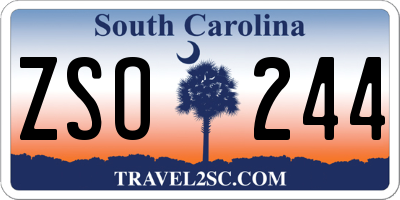 SC license plate ZSO244